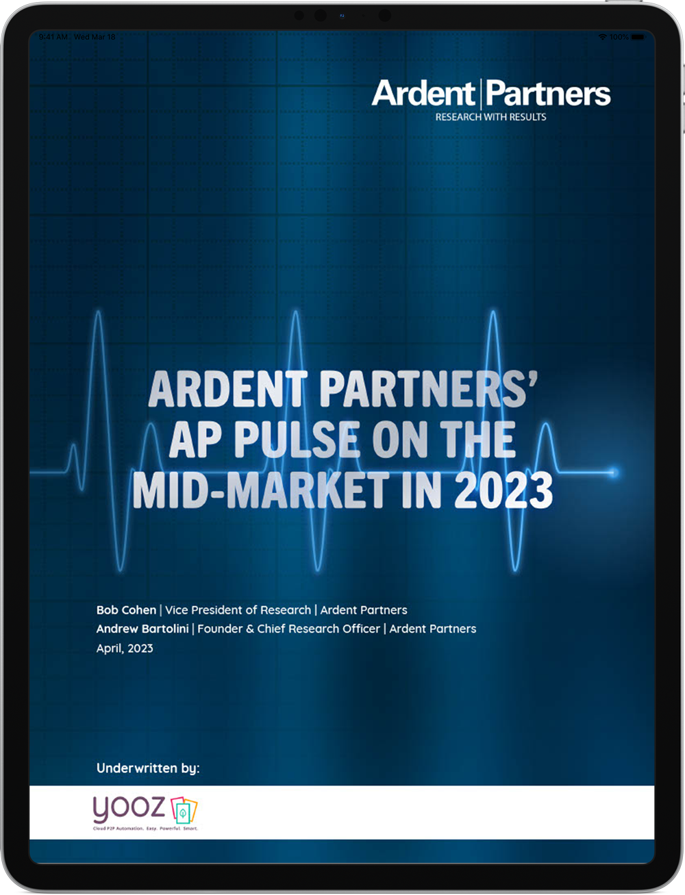Yooz and Ardent Partners Whitepaper Cover on Tablet